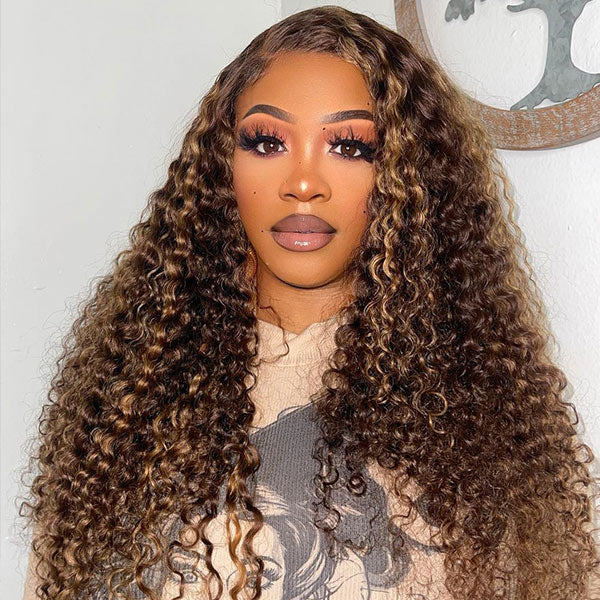 OQ HAIR M-cap 4/27 Highlight Water Wave Pre Cut 9x6 Lace Wear Go Glueless Wigs Invisible Knots Giving Scalp