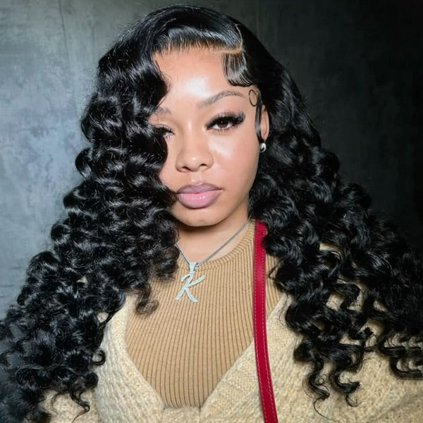 OQ HAIR Wand Curl Pre-cut 7x5 HD Lace Bleached Knots Wear Go Glueless Wig Easy Install Beginner Friendly