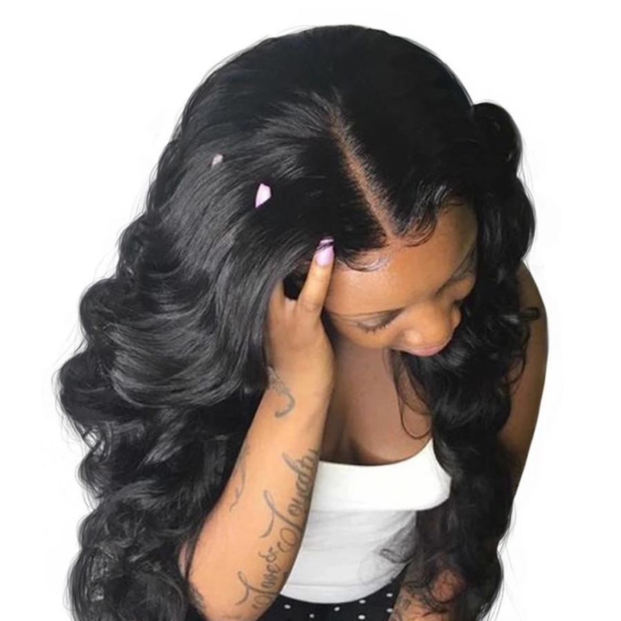 9A Loose Wave Human Hair 3 Bundles with 13*4 Lace Frontal Natural Black