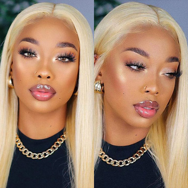 Pre-cut Lace Wig Straight Hair 613 Blonde Wear Go Glueless Wig 7x5 Lace Wig Preplucked with Natural Hairline