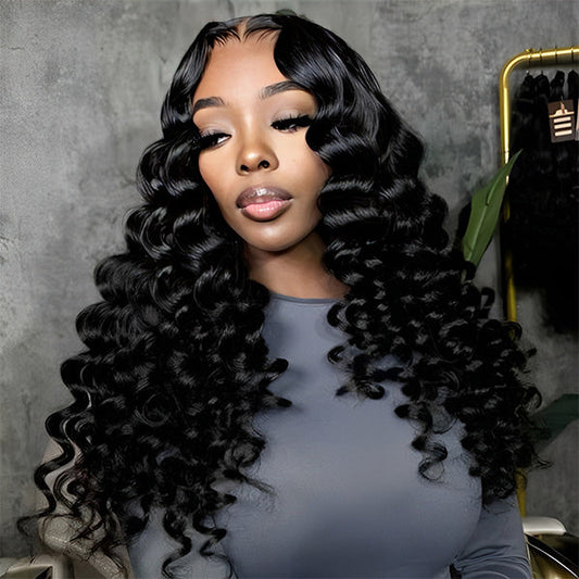 OQ HAIR Wand Curl Pre-cut 7x5 HD Lace Bleached Knots Wear Go Glueless Wig Easy Install Beginner Friendly