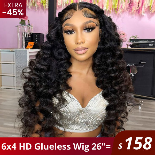Flash Sale | Wand Curl Wear Go Glueless Wig 6x4 HD Lace Pre Cut Lace 100% Glueless Wig