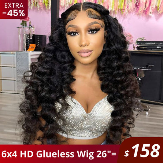 Flash Sale | Wand Curl Wear Go Glueless Wig 6x4 HD Lace Pre Cut Lace 100% Glueless Wig