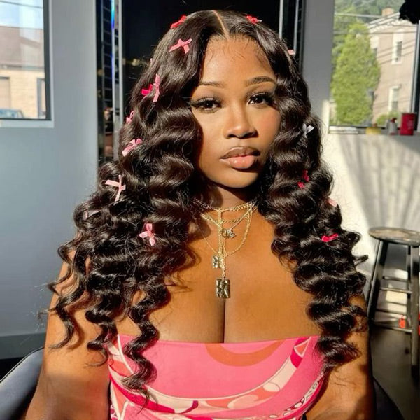 OQ HAIR Wand Curl Pre-cut 7x5 HD Lace Bleached Knots Wear Go Glueless Wig Easy Install Beginner Friendly